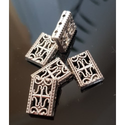 5 Antique Silver Plated Ornate 3 Strand Spacer Beads For Multi Strand Designs 18mmx 13mm ~ For Unique Jewellery Making & Crafts